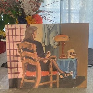 Acrylic Abstract Home Art with Brown and Blue Tones